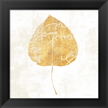 Framed Bronzed Leaf II Print