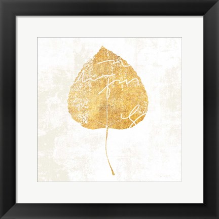 Framed Bronzed Leaf II Print