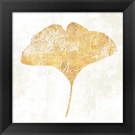 Framed Bronzed Leaf III Print