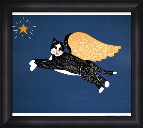 Framed Angel Cat Print