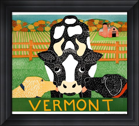 Framed Bessie Vermont Black Autumn Print