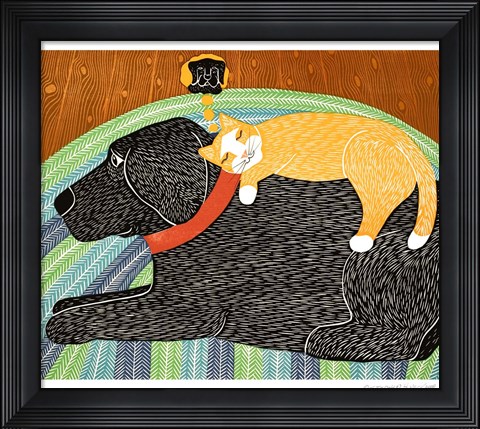 Framed Catnap Think a Happy Thought Print