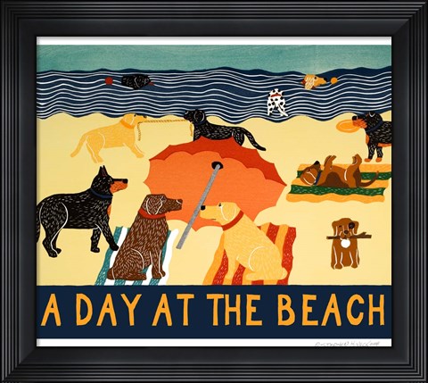 Framed Day At The Beach Print