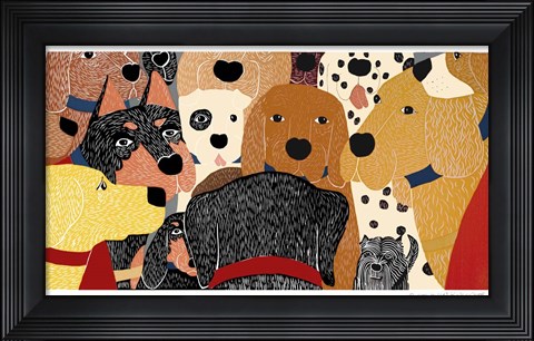 Framed Dog Meeting Print