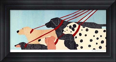 Framed Dog Walker Print