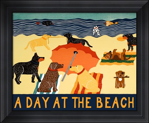 Framed Day At The Beach Print