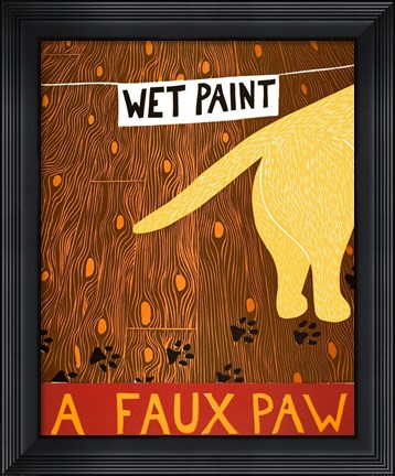 Framed Faux Paw Yellow Print