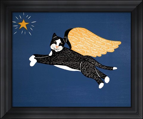 Framed Angel Cat Print