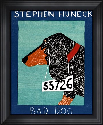 Framed Bad Dog Dachshunc Print