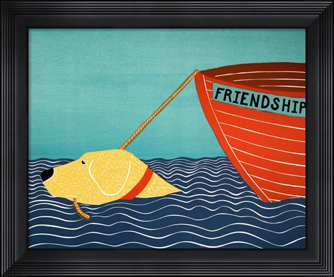 Framed Boat Friendship Yellow Print