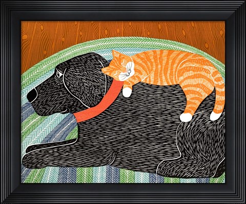 Framed Catnap Striped no Bubble Print