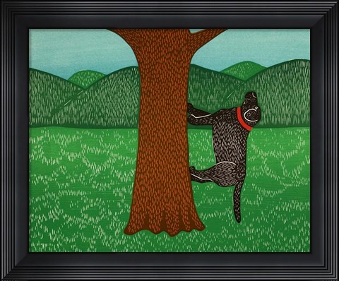 Framed Climbing a Tree Black Print