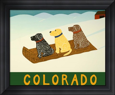 Framed Colorado Sled Dogs Print
