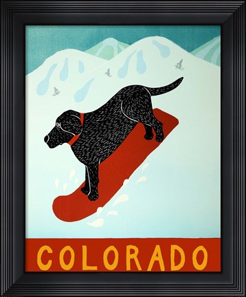Framed Colorado Snowboard Black Print