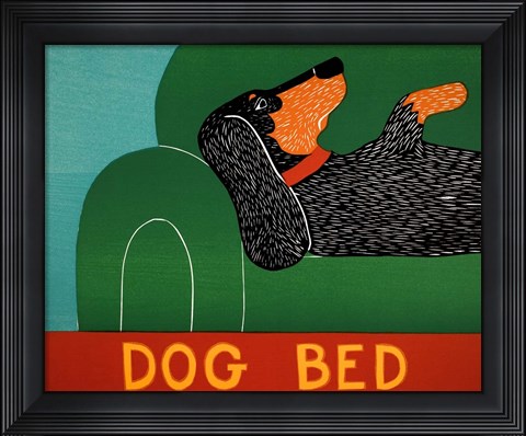 Framed Dog Bed Dachshund Print