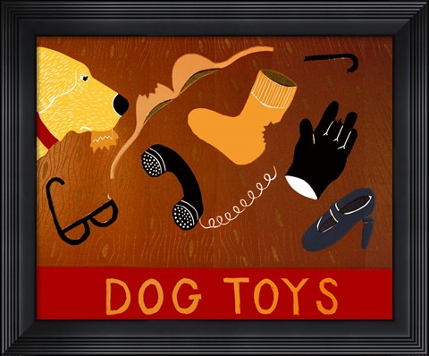 Framed Dog Toys Yellow Print