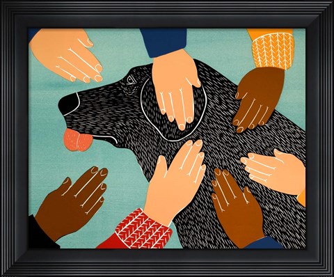 Framed Getting Petted black Print