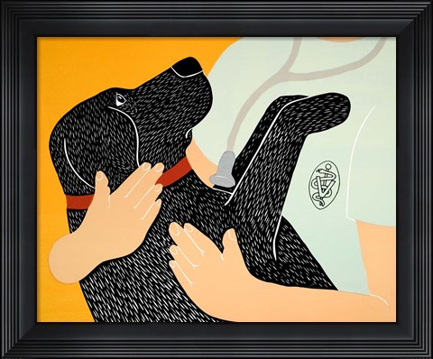 Framed Going to the Vet Black Print