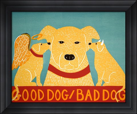 Framed Good Dog Bad Dog Yellow Print