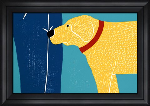 Framed Greeting Visitors Bad Dog Yellow Print