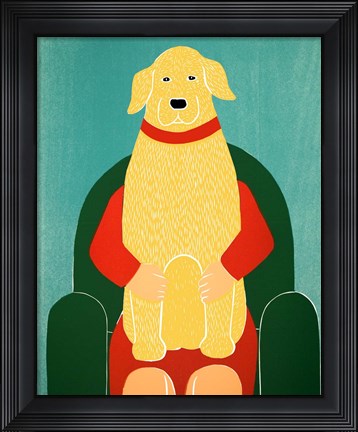 Framed Lap Dog Yellow Print