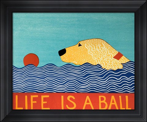 Framed Life Is A Ball Gold Golden Print