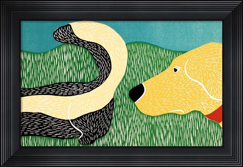 Framed Nature Walk Bad Dog Yellow Print
