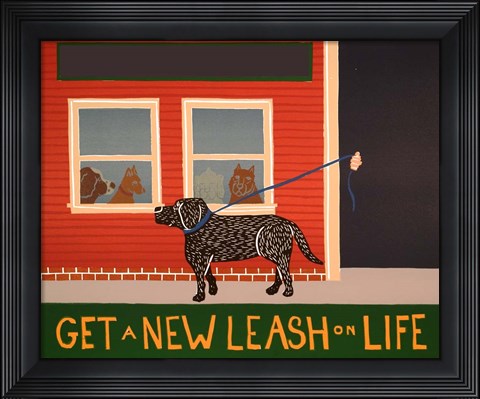 Framed New Leash On Life Open Text Print