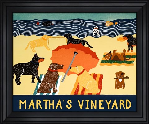 Framed Ocean Ave Martha&#39;s Vineyard Print