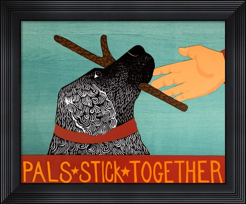 Framed Pals Stick Together Black Print