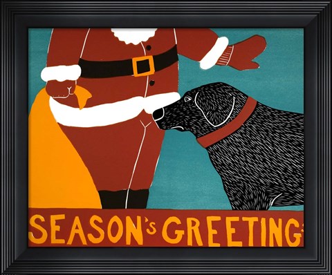 Framed Seasons Greetings Black Print
