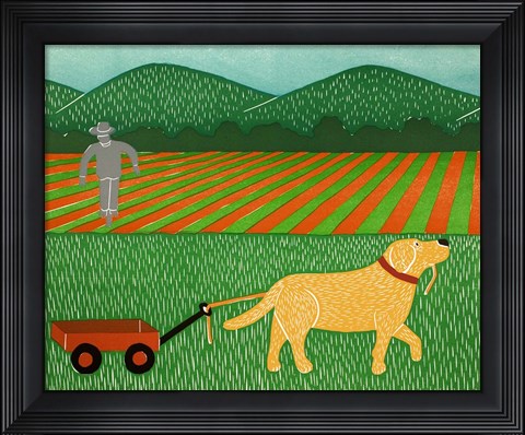 Framed Wagon Yellow Print