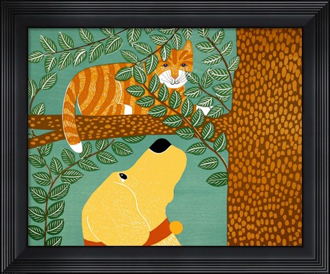 Framed Up A Tree  Striped Yellow Print