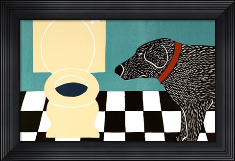 Framed Water Bowl Bad Dog Print