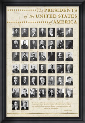 Framed U.S. Presidents Print