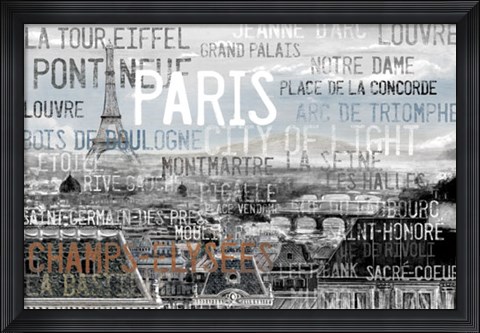 Framed City Of Light Gray Print
