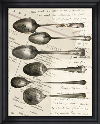 Framed Cutlery Spoons In Sepia Print