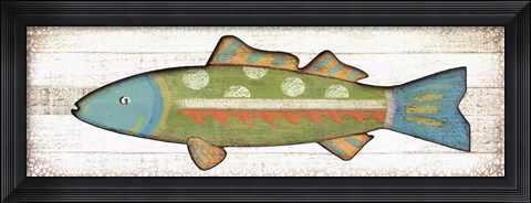 Framed Folk Art Fish II Print