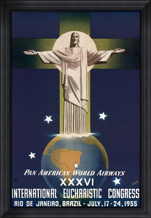 Framed Fly To Brazil Print