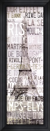 Framed La Tour Eiffel Gray Print