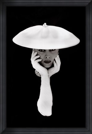 Framed White Silk Print