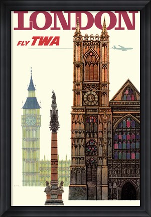 Framed Fly to London Print