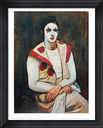 Framed Clown With Black Wig Print