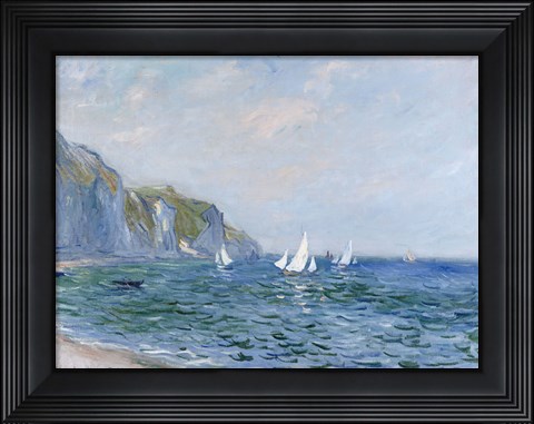 Framed Cliffs and Sailboats at Pourville Print