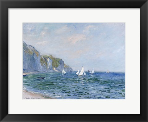 Framed Cliffs and Sailboats at Pourville Print