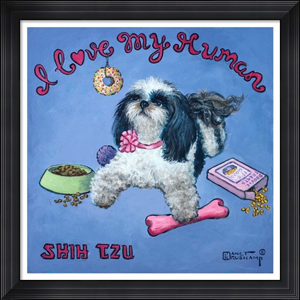 Framed I Love My Human Print