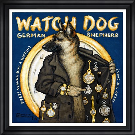 Framed Watch Dog Print