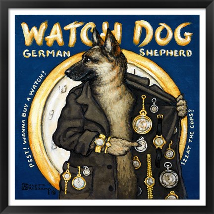 Framed Watch Dog Print