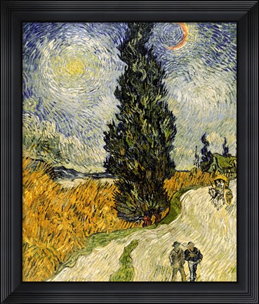 Framed Road with Cypresses, 1890 Print