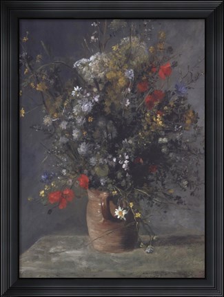 Framed Flowers in a Vase, c. 1866 Print